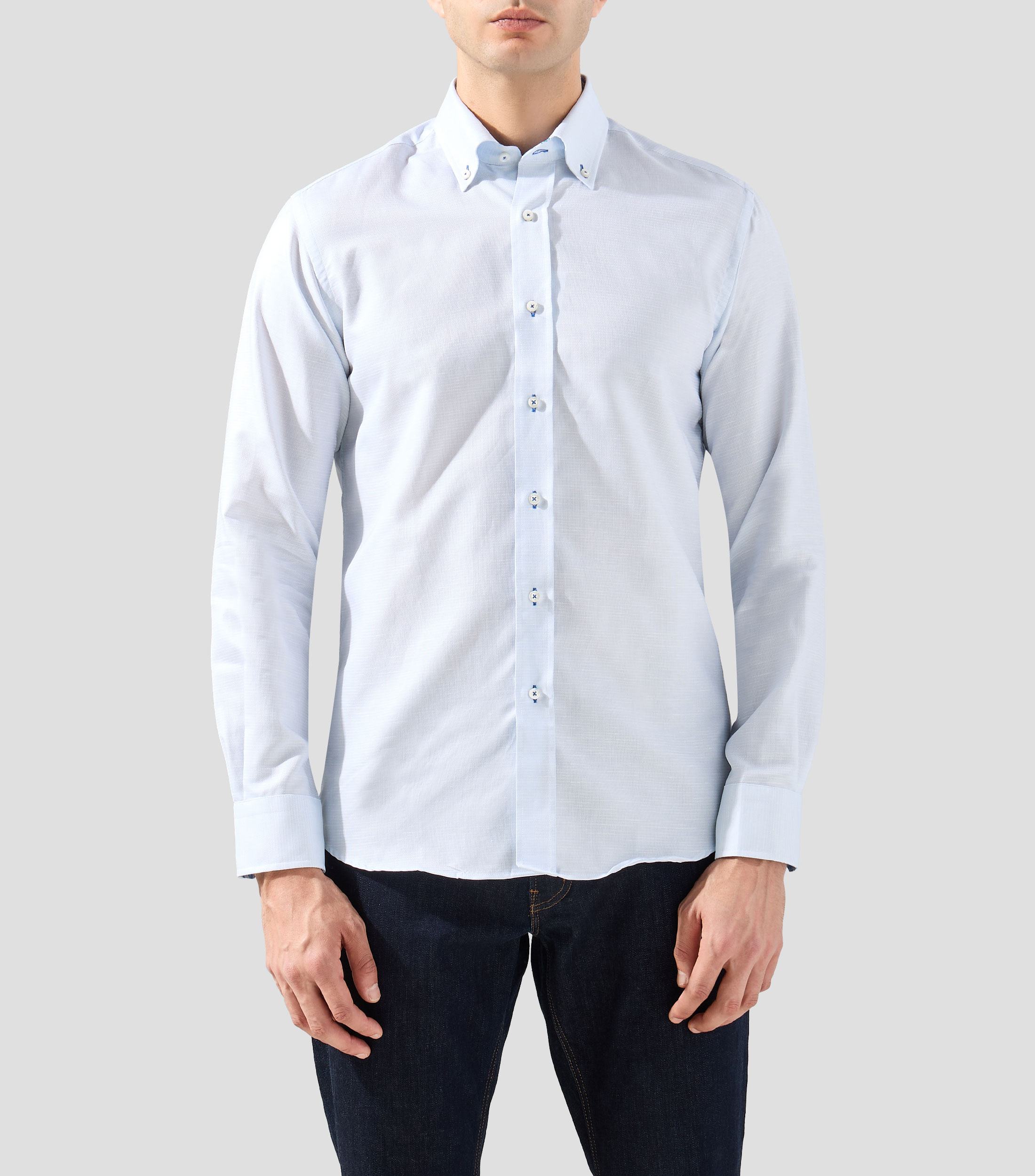 Camisa lisa manga larga Hombre